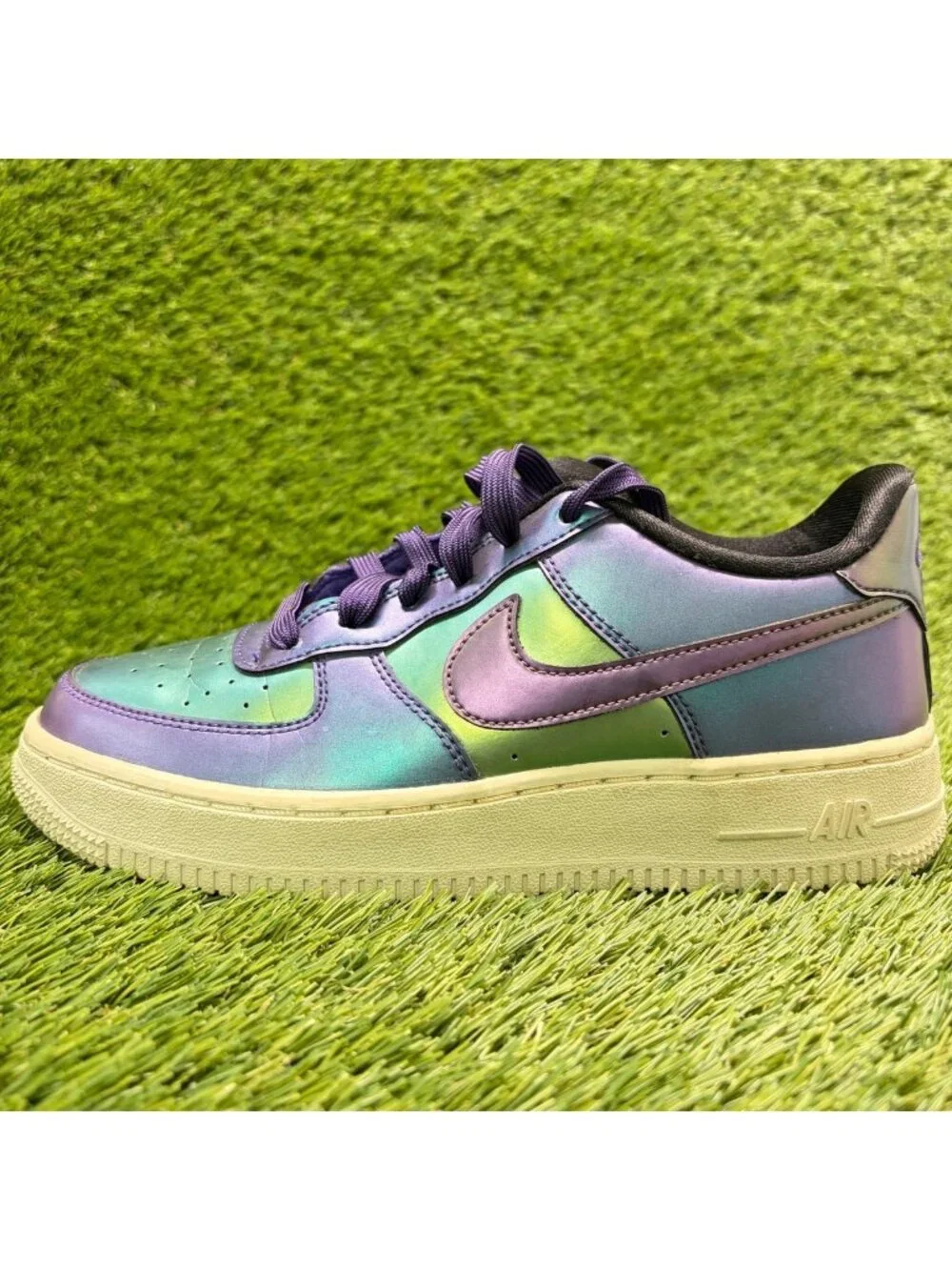 Nike Air Force 1 Low Purple Neptune Green Girls Size 4.5Y Athletic Shoes Sneaker